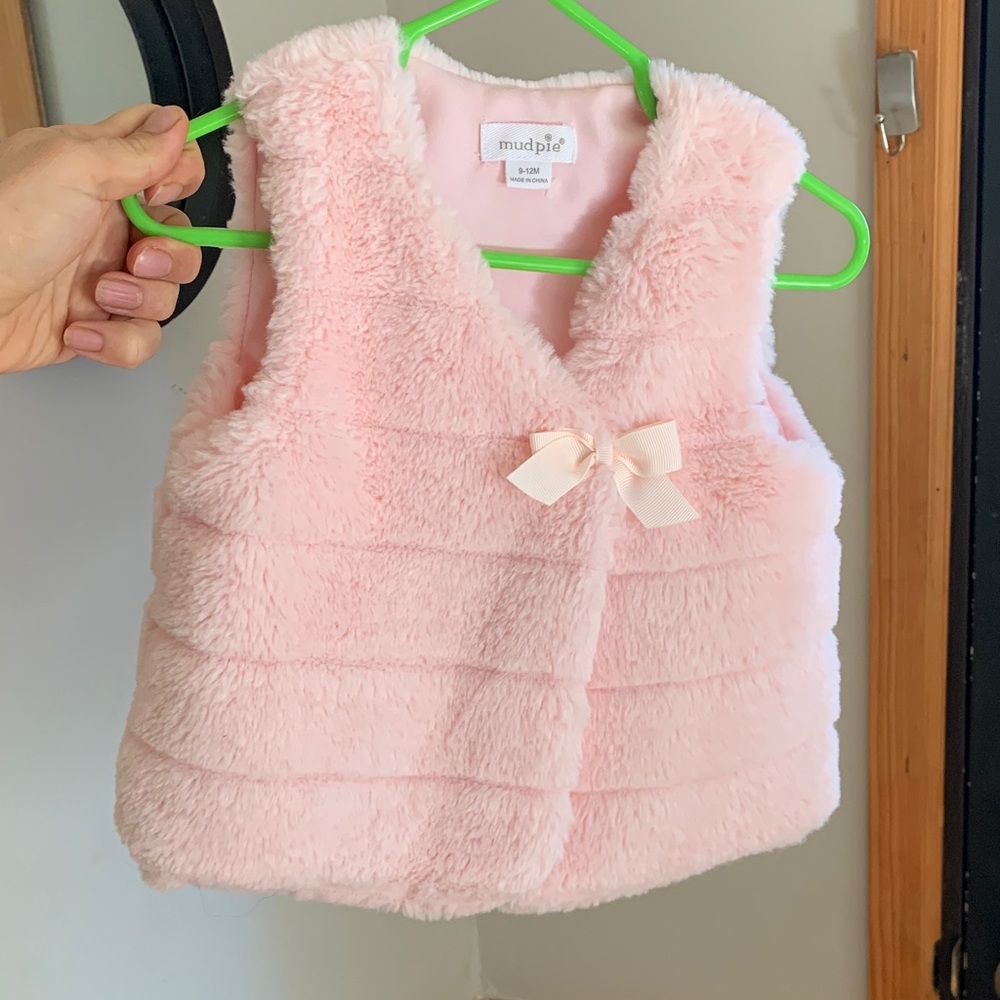 Mud Pie Soft Pink Kids Vest with Bow